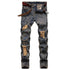 Younger Mid Waist Jeans Men's Ripped Jeans Comfy Straight Pants
